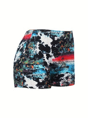 Allover Print Skinny Shorts for Women