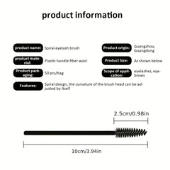 50 Pcs Eyelash Extension Brush Mascara Applicator False Eyelashes Makeup Brush