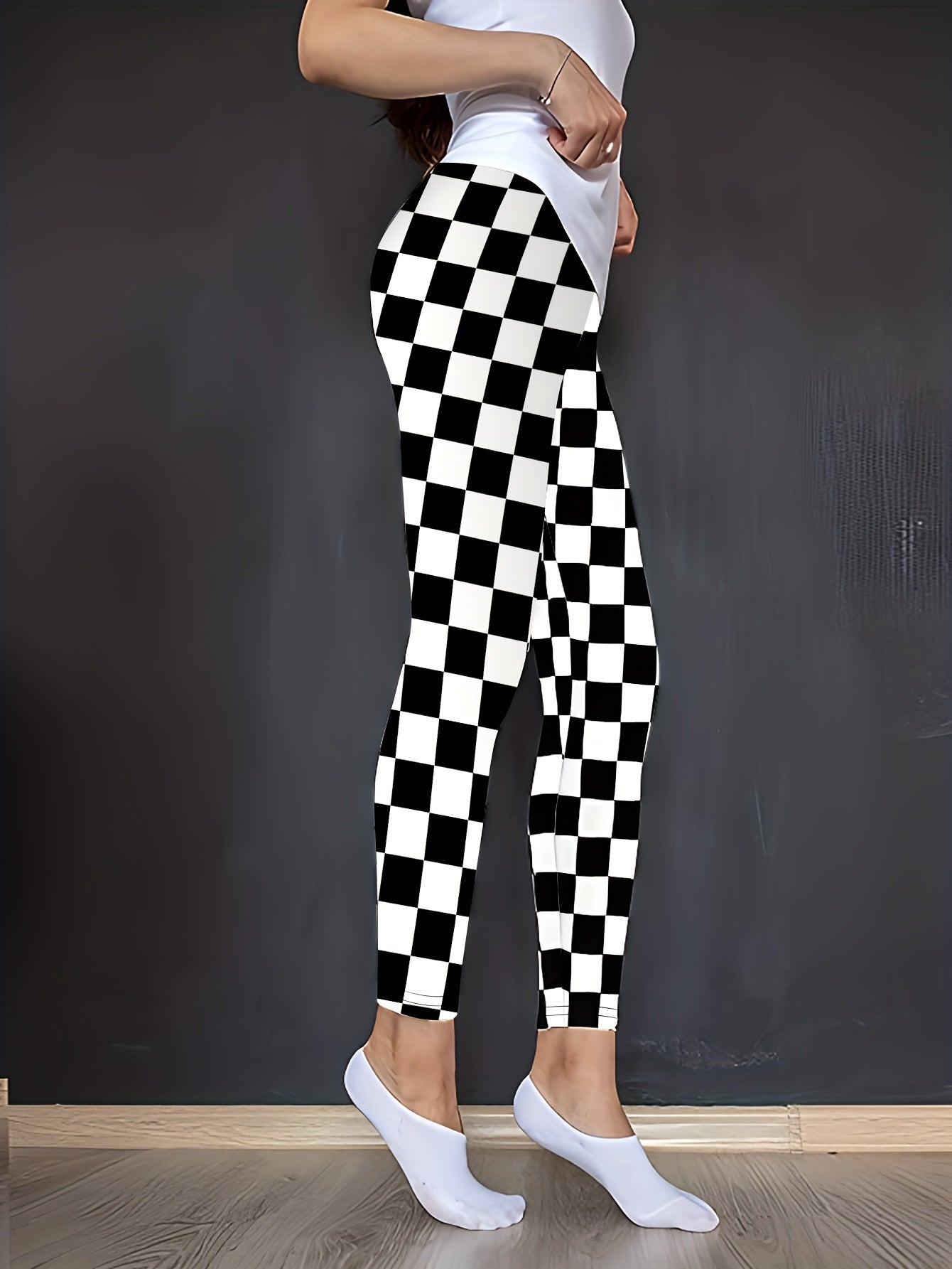 Plaid Yoga Pants High Waist Leggings Women's Activewear