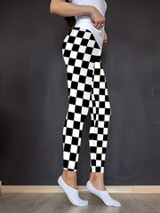 Plaid Yoga Pants High Waist Leggings Women's Activewear