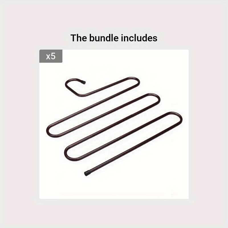 1pc Stainless Steel Pants Rack Telescopic Anti-slip S-shaped Clip