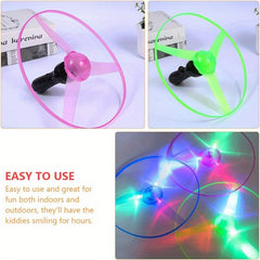 Flying Disc Game for Kids with Rotating Spirals - Indoor/Outdoor Launchers