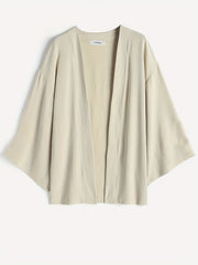 Women's Plus Solid Batwing Sleeve Kimono & Wide Leg Pants Set