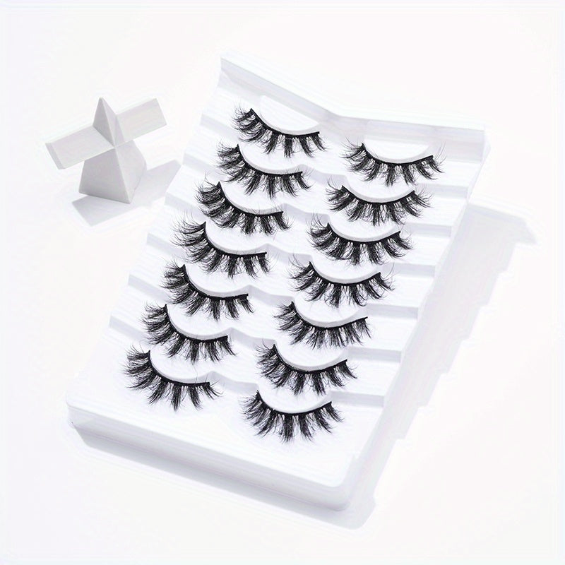 7 Pairs 5D Crisscross False Lashes 18mm Soft Wispy Makeup Eyelashes