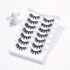 7 Pairs 5D Crisscross False Lashes 18mm Soft Wispy Makeup Eyelashes