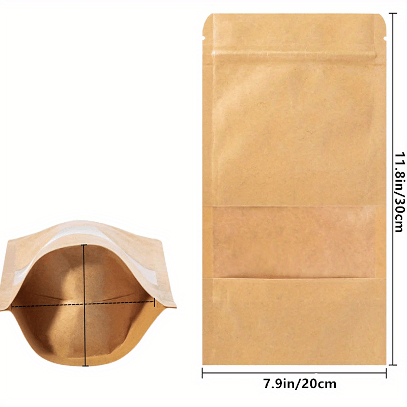 100pcs Zipper Bags With Window And Tear Opening Food Storage Bag