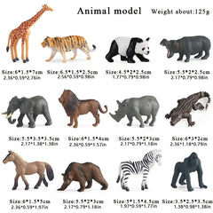 24pcs Animal PVC Figurines Set Jungle Safari Playset Tiger Lion Elephant Giraffe
