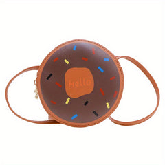 Kids' Cartoon Donut Crossbody Bag PU Leather Lightweight Shoulder Bag