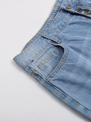 Cut Out Denim Pants