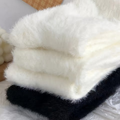6 Pairs Girls Kids Fleece Warm Winter Crew Socks