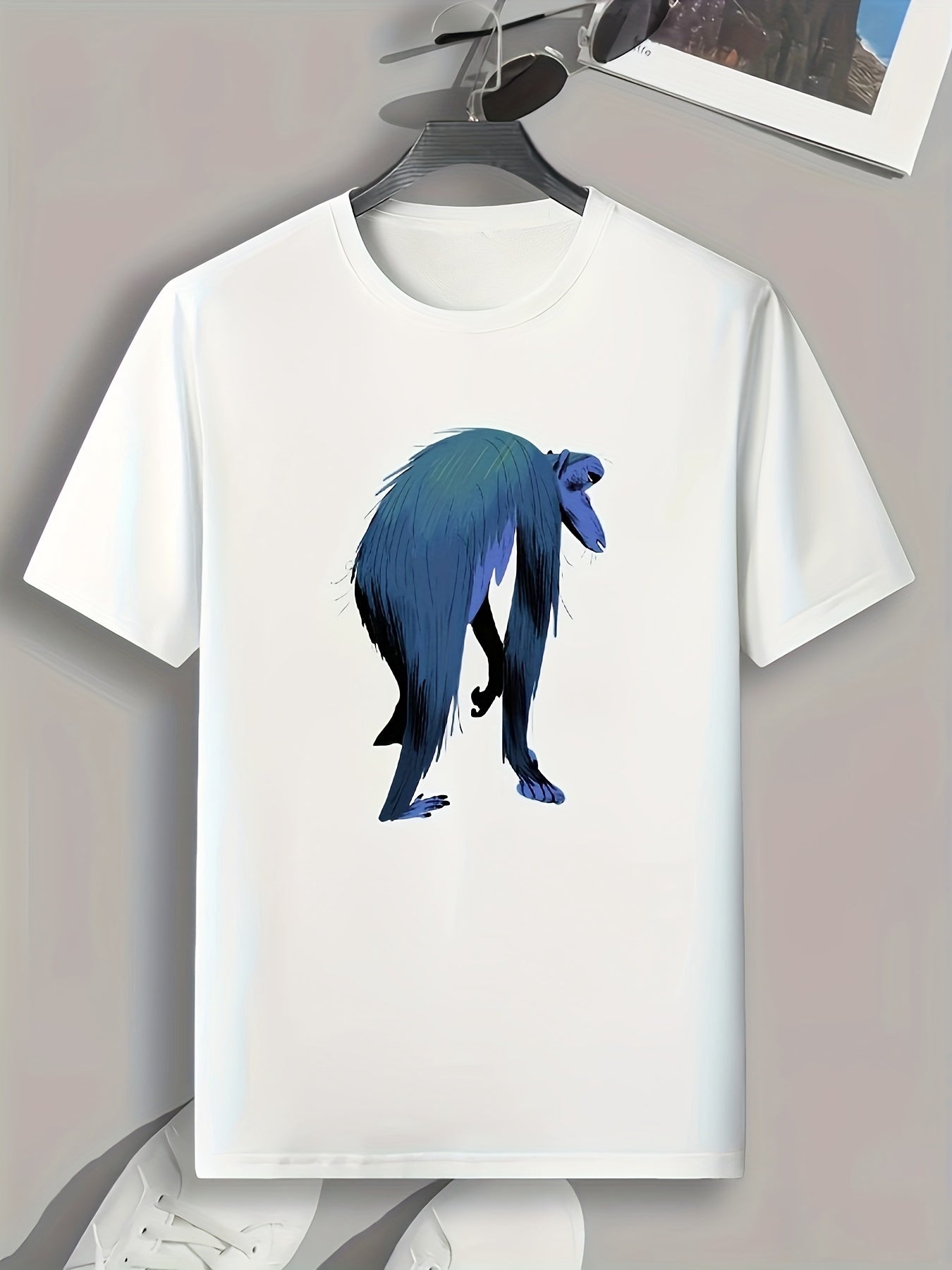 Cartoon Animal Print Men's Sports T-shirt