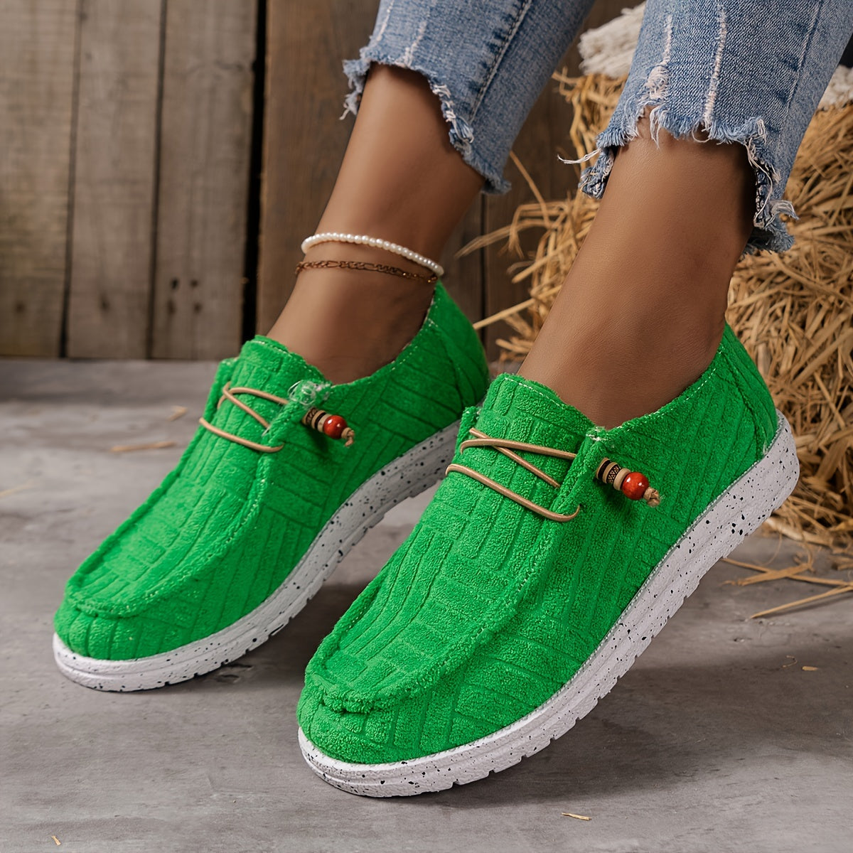 Solid Slip On Sneakers Lightweight Non-slip Sport Shoes