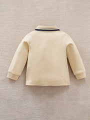 Toddler Baby Boys Lapel Pullover Top Long Sleeve Casual Sweatshirt