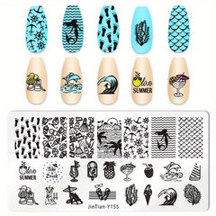 Easter Nail Art Stamping Plates Eggs and Rabbit Designs for DIY Manicures