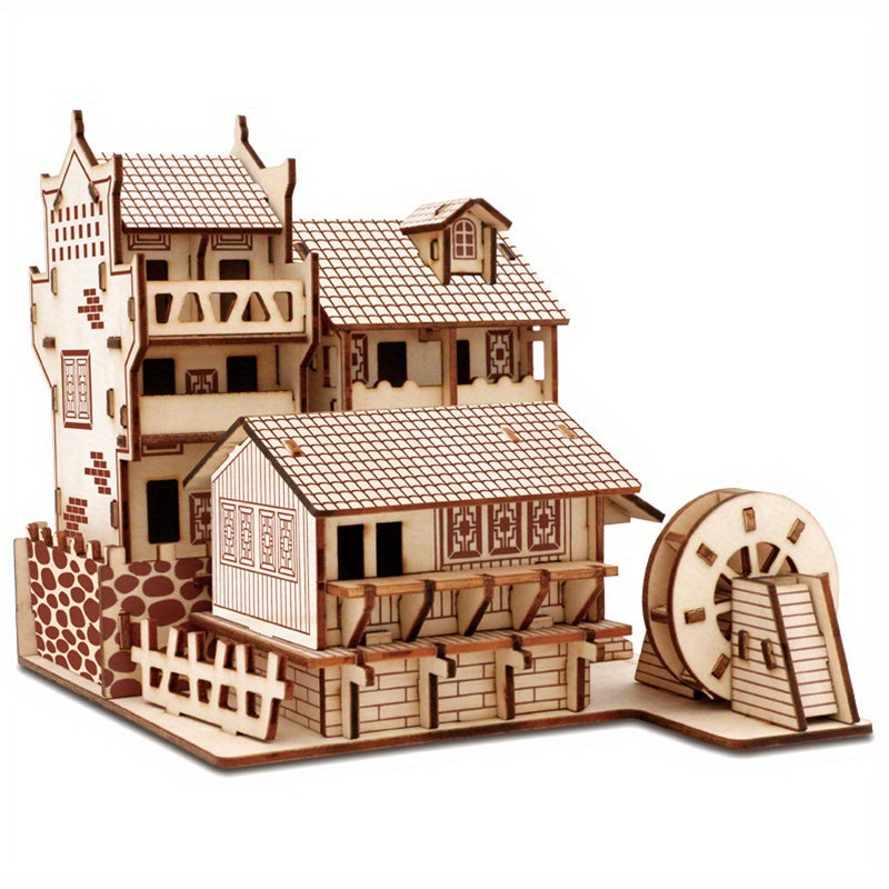 Upgrade Phoenix Ancient Town 3D Model DIY Assembly Wooden Building Toy