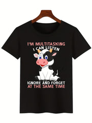 Cow Print Short-Sleeve T-Shirt for Women