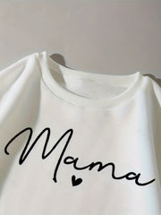 Letter Print Crew Neck Sweatshirt for Women