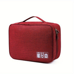 Portable Data Cable Storage Bag Zipper Organizer Handbag