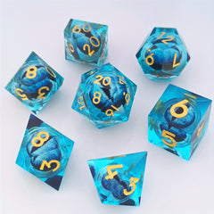 Resin Quicksand Dragon Eye Dice Set for Tabletop Games