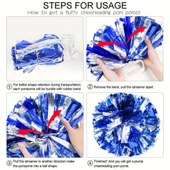 Waterproof Cheerleading Poms with Soft PVC Handle