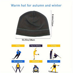 3pcs Warm Fleece Beanie Hat for Winter Sports