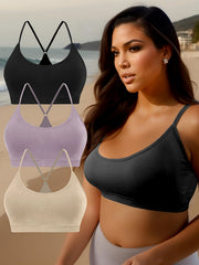 3 Pack Plus Size Sports Bra Without Underwire