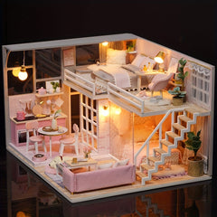 DIY Dollhouse 3D Puzzle Model with Furniture - Princess Bedroom Decor