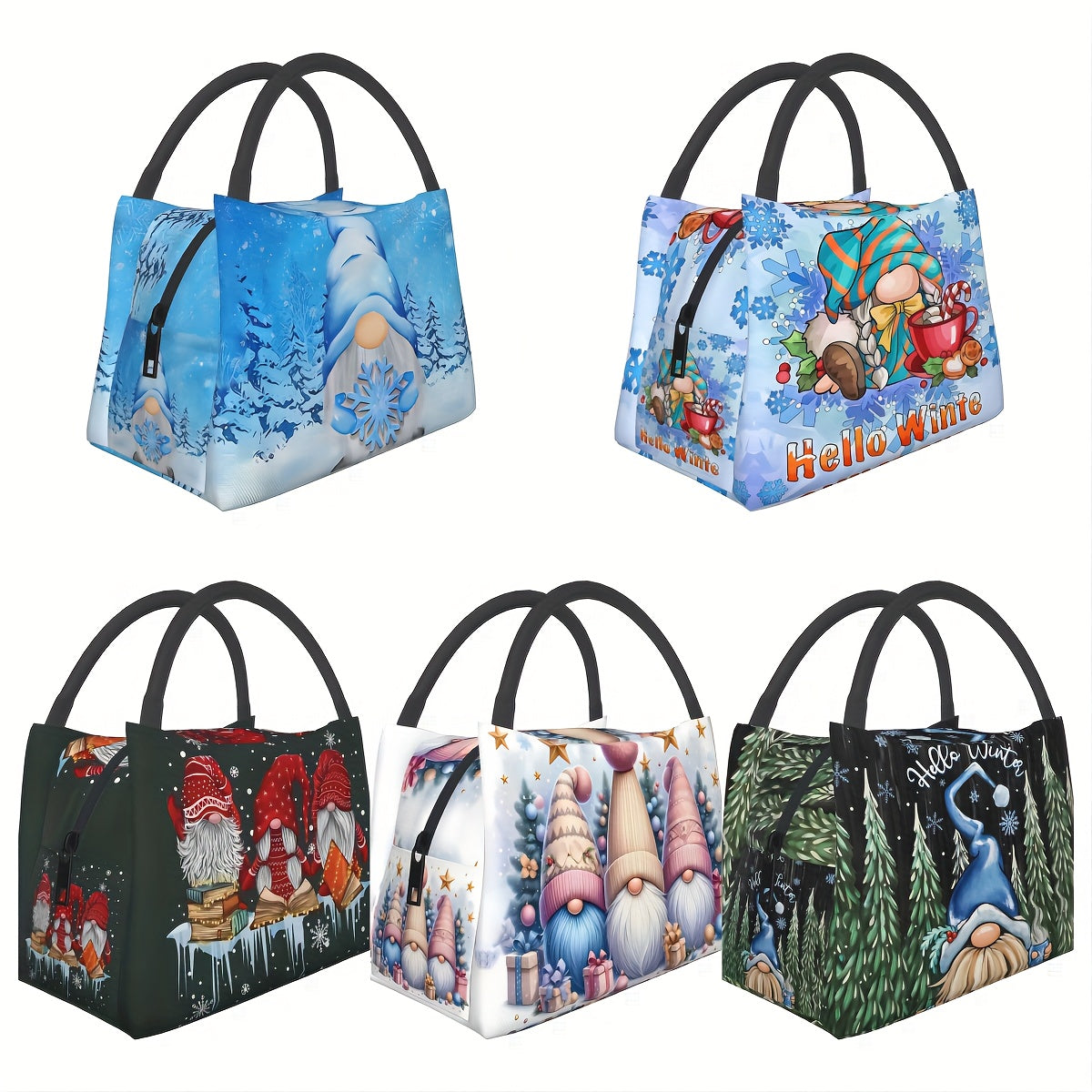 Winter Gnome Insulated Cooler Bag - Portable Thermal Lunch Tote