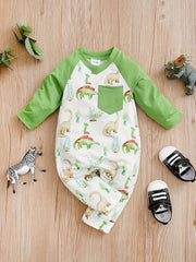 Dinosaur Print Long Sleeve Baby Bodysuit