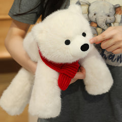 Polar Bear Plush Doll Soft Stuffed Animal with Red Scarf - Gift Home Decor