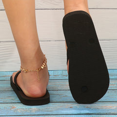 Women's Minimalist Flat Flip Flops Slip On Outdoor Non slip Slides Shoes