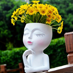 Resin Vase Flower Pot for Home Office Garden Decor