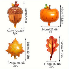 Thanksgiving Balloon Maple Leaf Mylar Balloons for Fall Home Decor