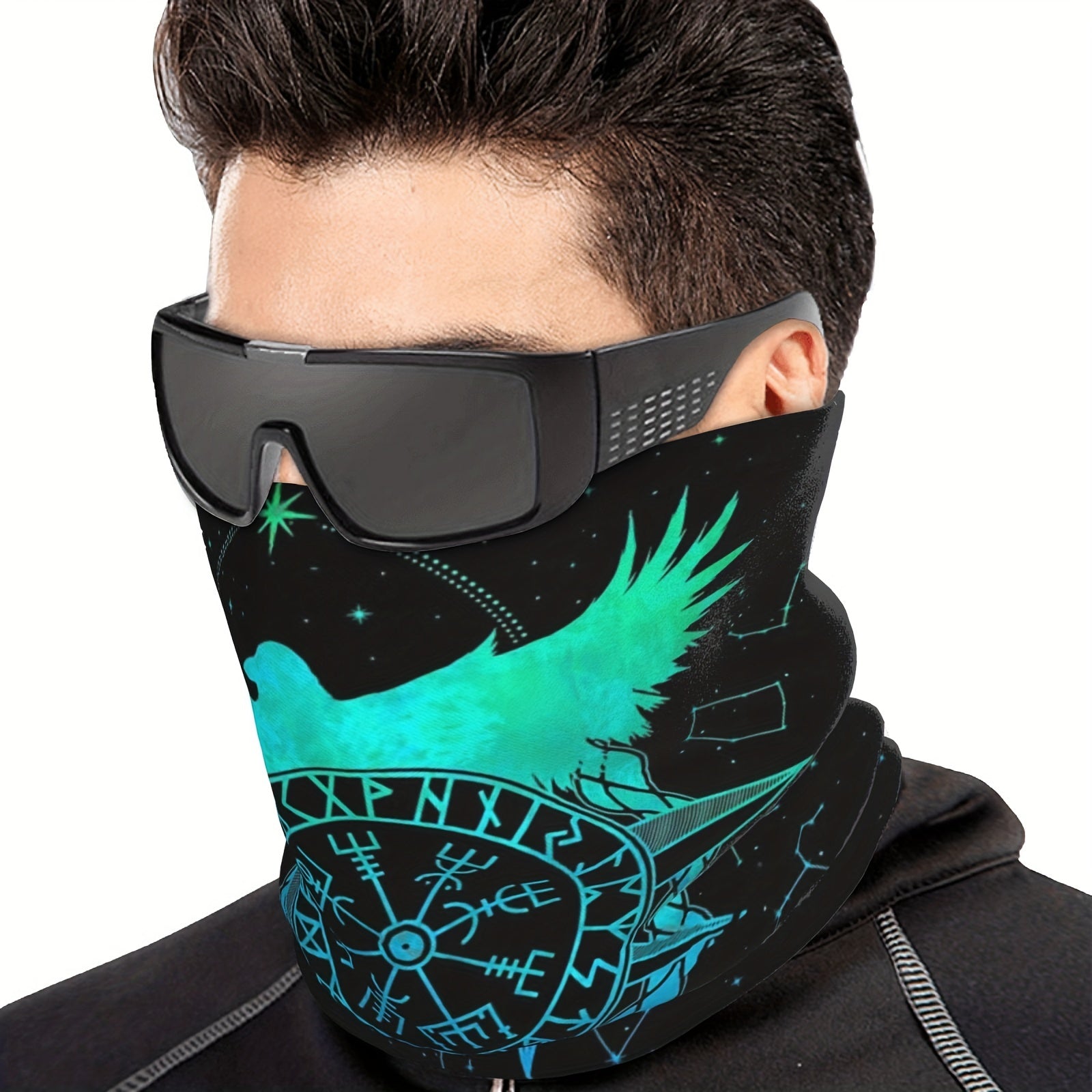 Viking Motocross Bandana Neck Gaiter Printed Fate Vegvisir Face Scarf Headwear