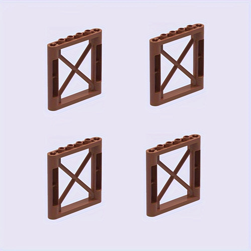 4pcs Building Block Fence Wall Set for Kids DIY Animal Scene Play