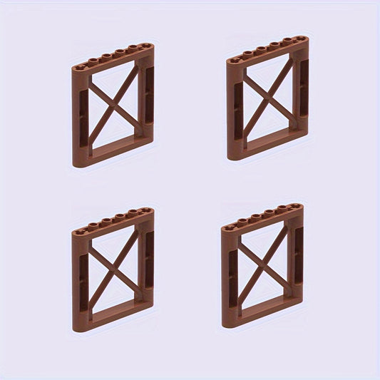 4pcs Building Block Fence Wall Set for Kids DIY Animal Scene Play