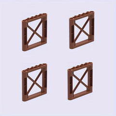 4pcs Building Block Fence Wall Set for Kids DIY Animal Scene Play