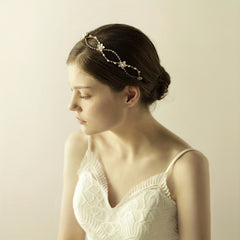 Double Layer Faux Pearl Rhinestone Head Piece Bridal Hair Accessories