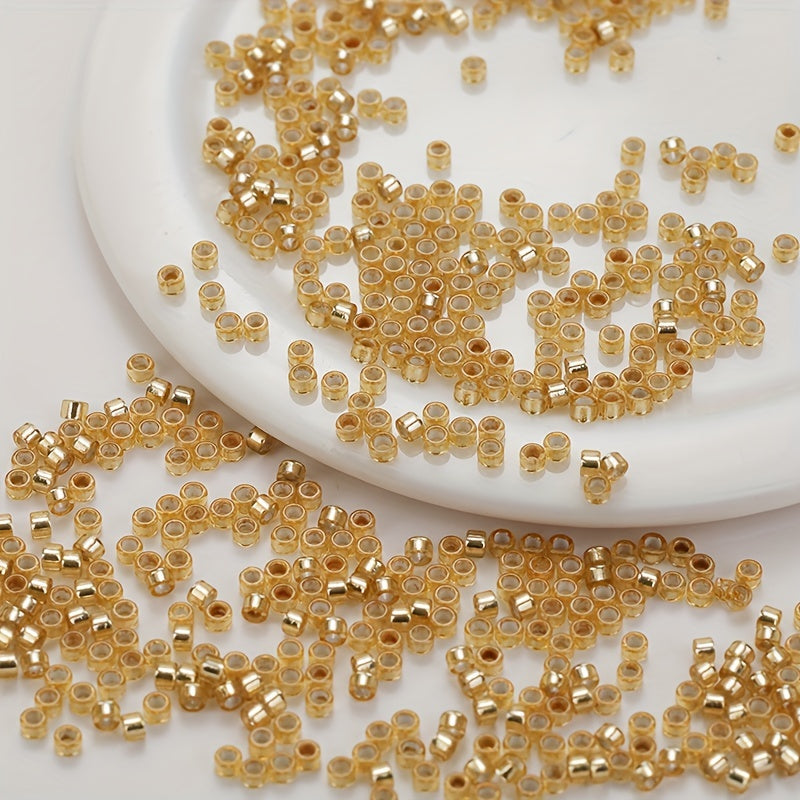 720pcs 2.5mm Silvery Filled Glass Beads for Jewelry Making DIY