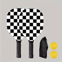 Wooden Pickleball Racket Set with 2 Rackets, Grip, 2 Balls & Bag