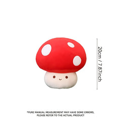Cartoon Mushroom Plush Toy Soft Polyester Red Mushroom with Face