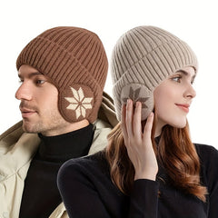 Windproof Knit Beanie Hat With Plus Velvet Thickened Style