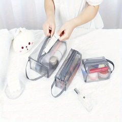 Mesh Clear Toiletry Bag Makeup Brushes Holder Travel Organizer