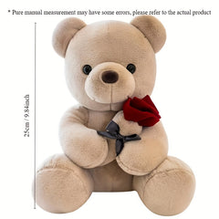 Cute Cartoon Rose Teddy Bear Plush Toy for Girls