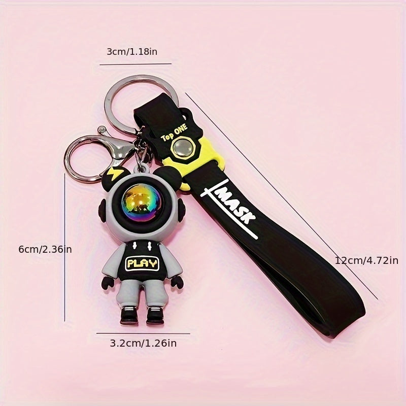 Cartoon Bear Astronaut Keychain Bag Pendant Ornament