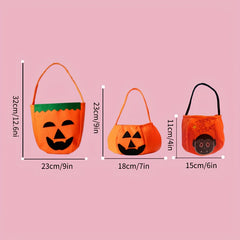 5pcs Halloween Pumpkin Bags Three-dimensional Non-woven Fabric Props