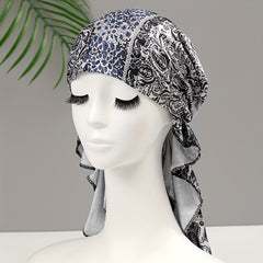 Boho Paisley Print Turban Hat Soft Bandana Headscarf Head Wraps for Women