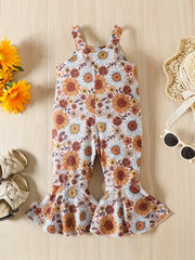 Girls Floral Print Loose Fit Jumpsuit for Kids