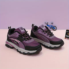 Girl's Knit Hiking Shoes Comfy Lace Up Sneakers