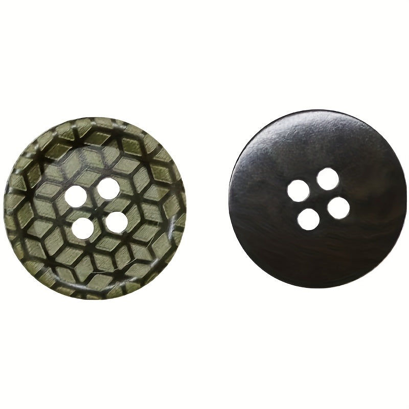 5pcs 15mm Rhombus Plaid Real Button Retro Style Buttons